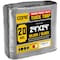 Core Tarps Heavy Duty Tarp, 24 ft L x 0.5 mm H x 24 ft W, 20 Mil, Silver/Black, Polyethylene CT-701-24X24 - alternate 1